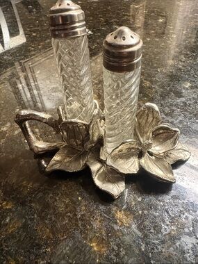 Arthur Court Floral Glass Salt and Pepper Shaker Set